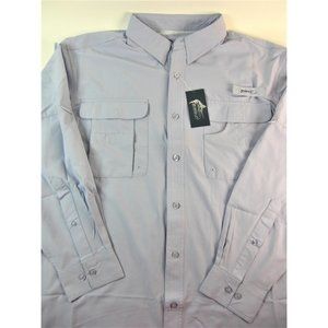 Men's NWT SharoJ Deep Sea Fishing Shirts Lavender Vented Utility 2 Pockets Size